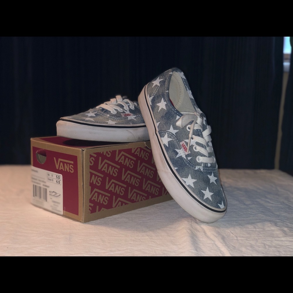 Authentic Washed Stars/Blue Vans